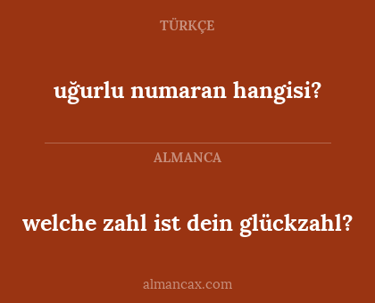 uğurlu numaran hangisi? - welche zahl ist dein glückzahl?