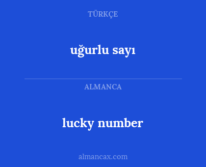 lucky number - uğurlu sayı