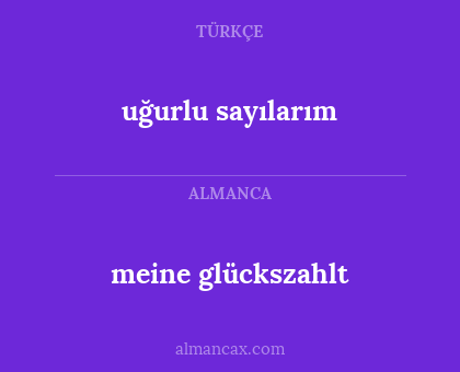 meine glückszahlt - uğurlu sayılarım