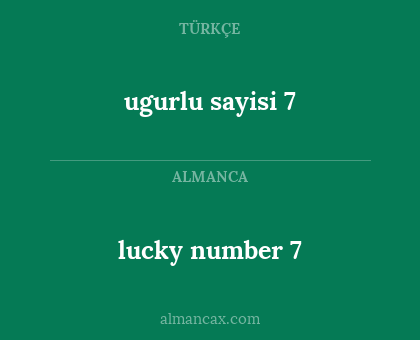 lucky number 7 - ugurlu sayisi 7