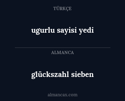 glückszahl sieben - ugurlu sayisi yedi