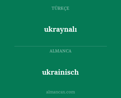 ukrainisch - ukraynalı