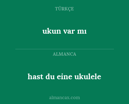 ukun var mı - hast du eine ukulele