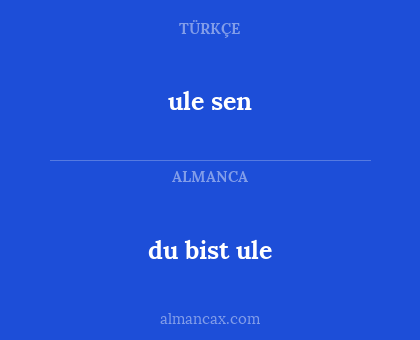 ule sen - du bist ule