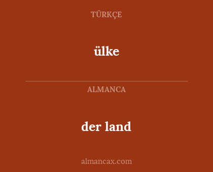 ülke - der land