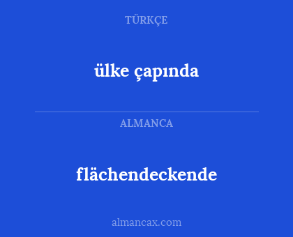 flächendeckende - ülke çapında
