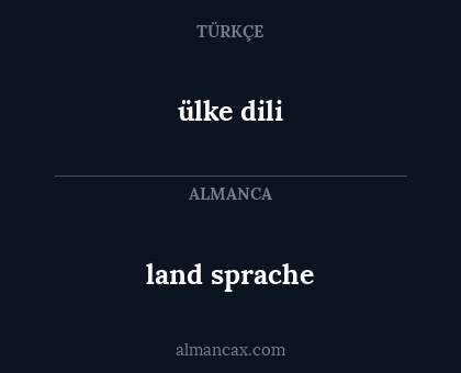 land
sprache - ülke dili