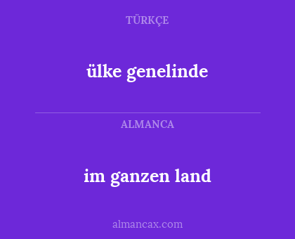 ülke genelinde - im ganzen land