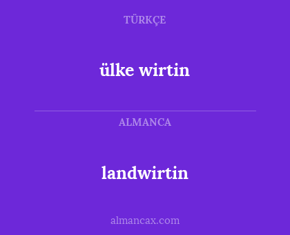 landwirtin - ülke wirtin