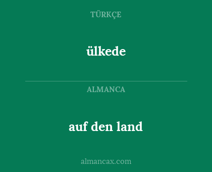ülkede - auf den land
