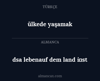 ülkede yaşamak - dsa lebenauf dem land i̇st