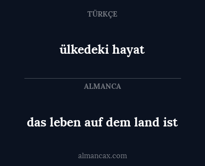 das leben auf dem land ist - ülkedeki hayat