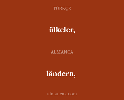  ländern,  - ülkeler,