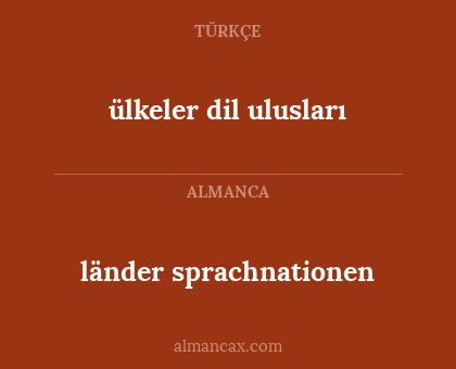 ülkeler dil ulusları - länder sprachnationen