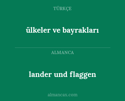 lander und flaggen - ülkeler ve bayrakları