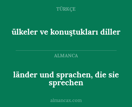 länder und sprachen, die sie sprechen - ülkeler ve konuştukları diller