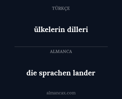 ülkelerin dilleri - die sprachen lander