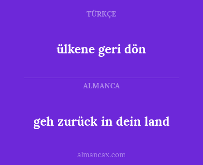 ülkene geri dön - geh zurück in dein land