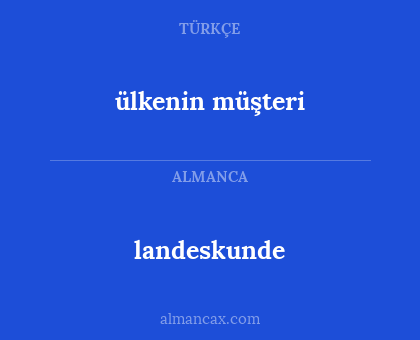 landeskunde - ülkenin müşteri