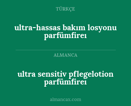 ultra sensitiv pflegelotion parfümfireı - ultra-hassas bakım losyonu parfümfireı