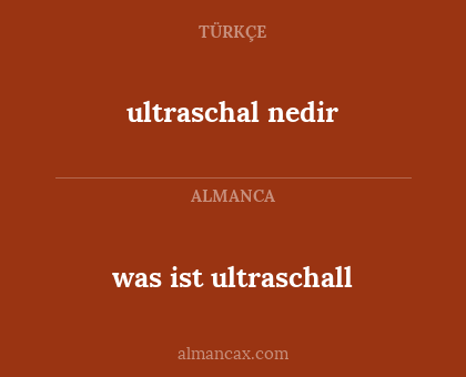 ultraschal nedir - was ist ultraschall