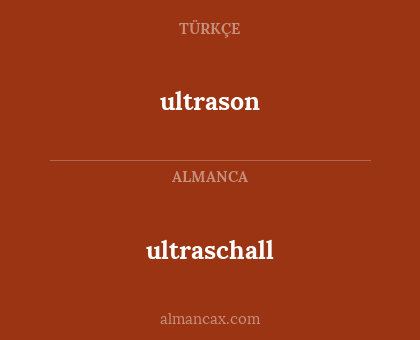 ultraschall - ultrason