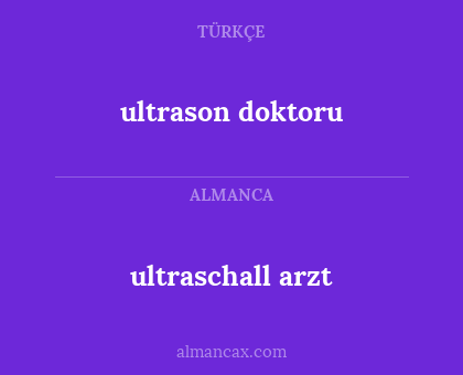 ultrason doktoru - ultraschall arzt