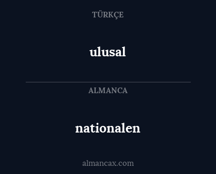 nationalen - ulusal