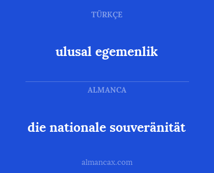 die nationale souveränität - ulusal egemenlik