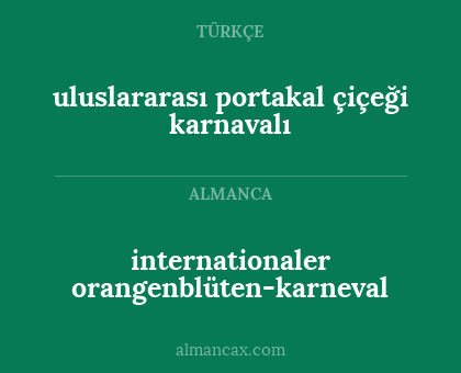 uluslararası portakal çiçeği karnavalı - internationaler orangenblüten-karneval