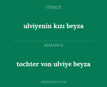 tochter von ulviye beyza - ulviyenin kızı beyza