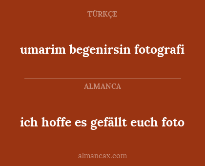 ich hoffe es gefällt euch foto - umarim begenirsin fotografi