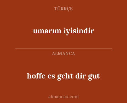 umarım iyisindir - hoffe es geht dir gut