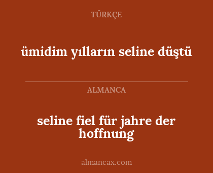 ümidim yılların seline düştü - seline fiel für jahre der hoffnung