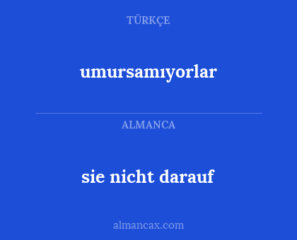 umursamıyorlar - sie nicht darauf