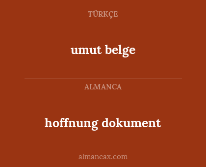 umut belge - hoffnung dokument