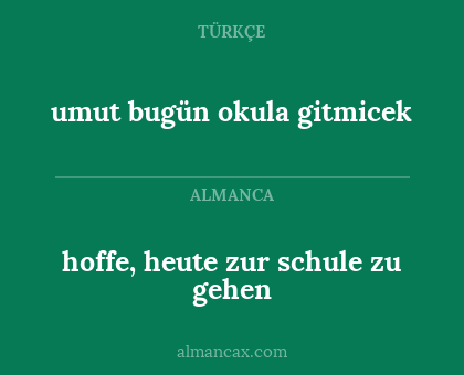 umut bugün okula gitmicek - hoffe, heute zur schule zu gehen