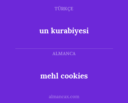 mehl cookies - un kurabiyesi