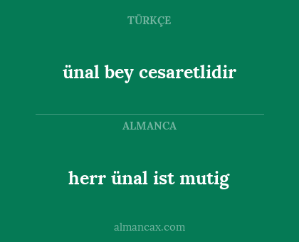 ünal bey cesaretlidir - herr ünal ist mutig