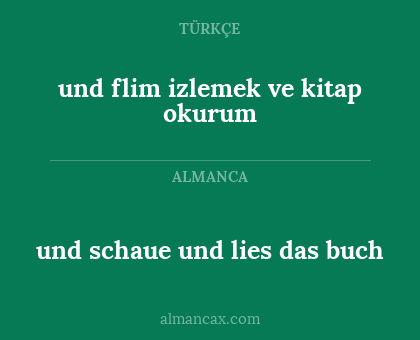 und schaue und lies das buch - und flim izlemek ve kitap okurum
