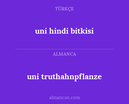 uni hindi bitkisi - uni truthahnpflanze