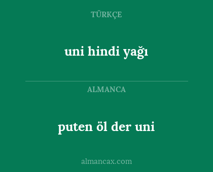 puten öl der uni - uni hindi yağı