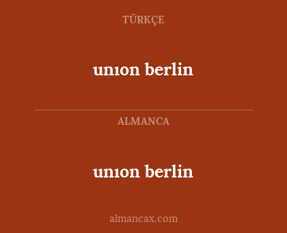 unıon berlin - unıon berlin