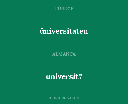 universit? - üniversitaten