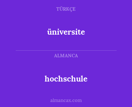 hochschule - üniversite