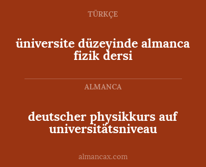 üniversite düzeyinde almanca fizik dersi - deutscher physikkurs auf universitätsniveau