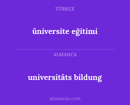 universitäts bildung - üniversite eğitimi