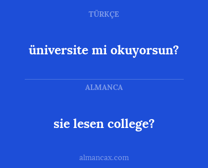 üniversite mi okuyorsun? - sie lesen college?