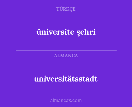 üniversite şehri - universitätsstadt