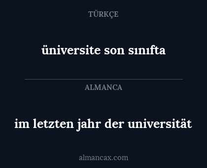 im letzten jahr der universität - üniversite son sınıfta